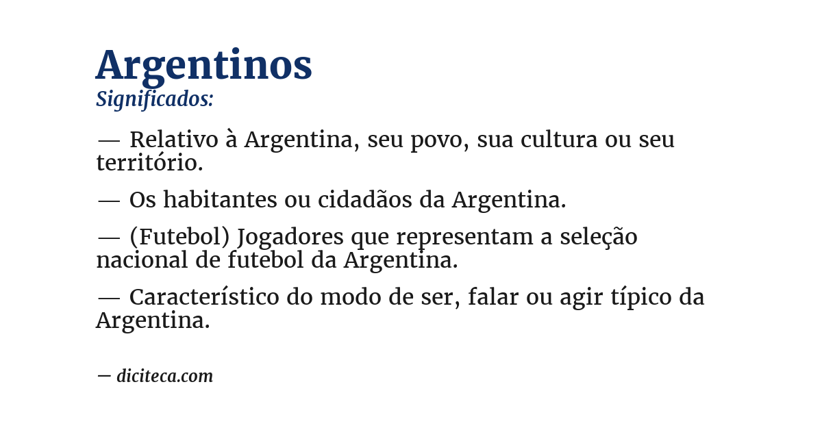 Significado de argentinos