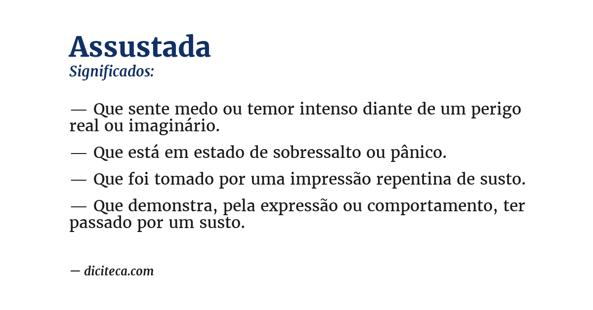 Significado de assustada