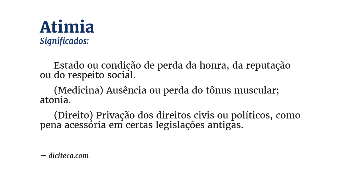 Significado de atimia
