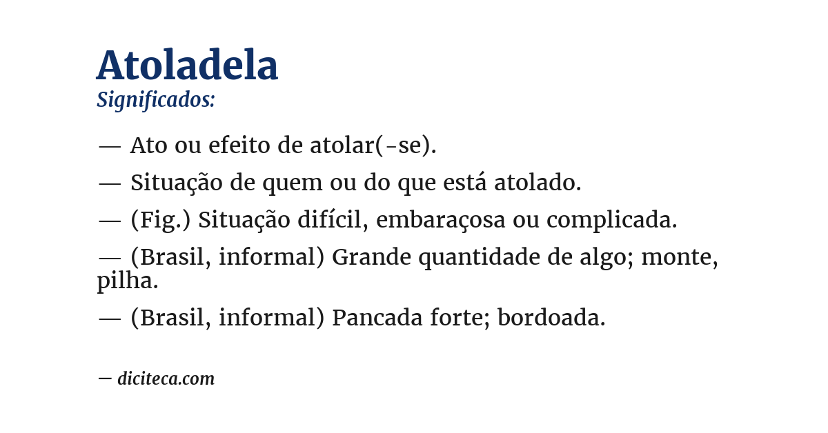 Significado de atoladela