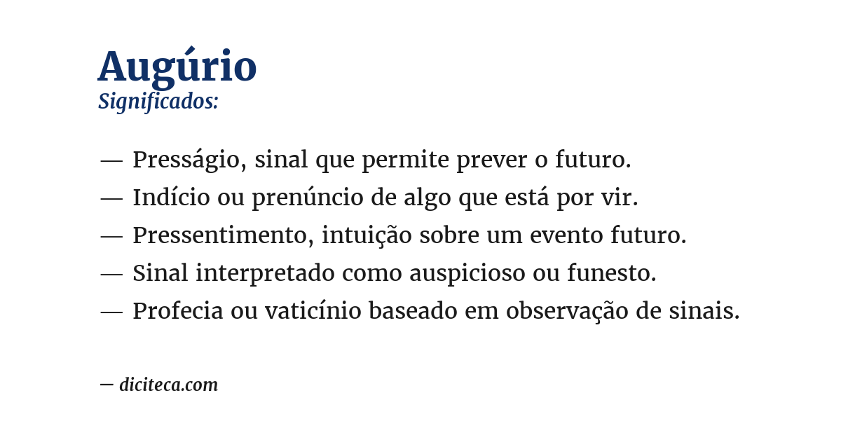 Significado de augúrio