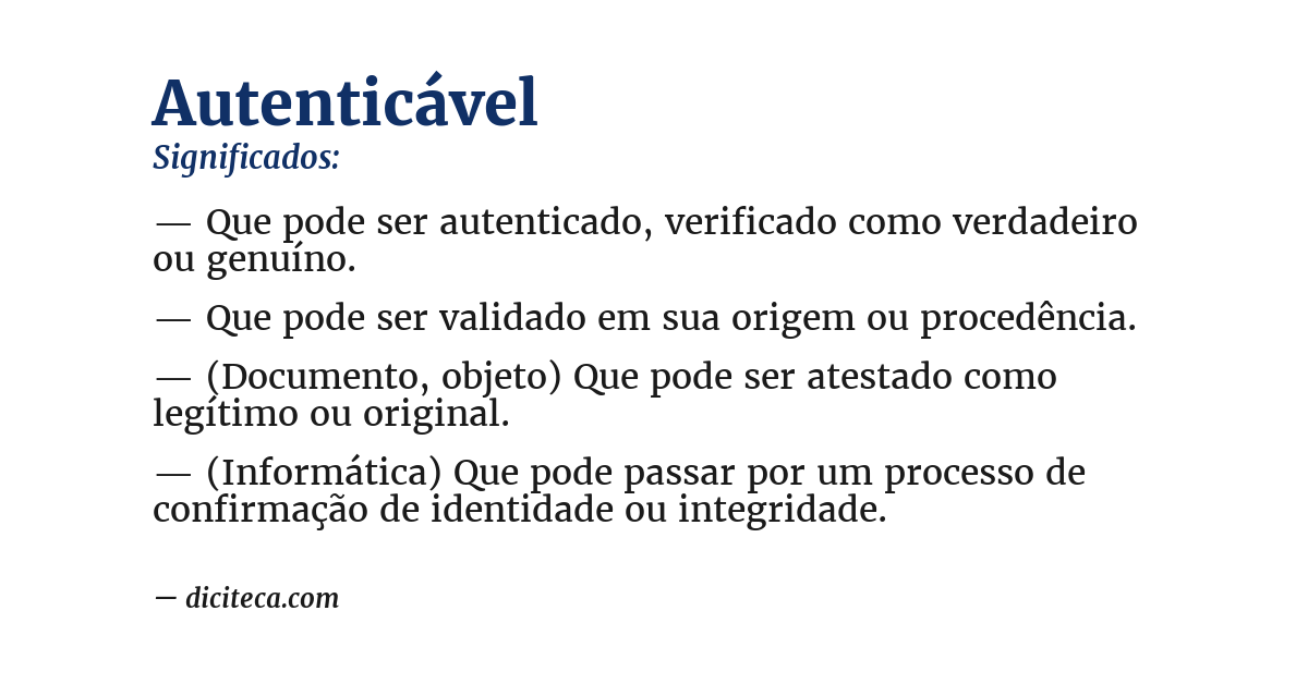 Significado de autenticável