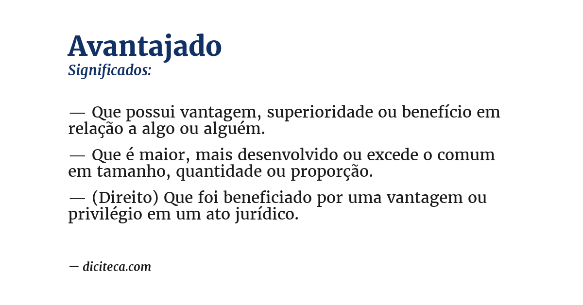 Significado de avantajado