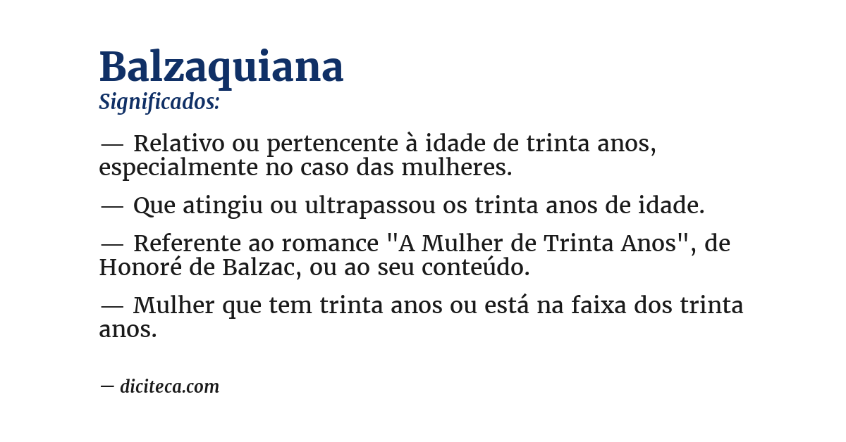 Significado de balzaquiana