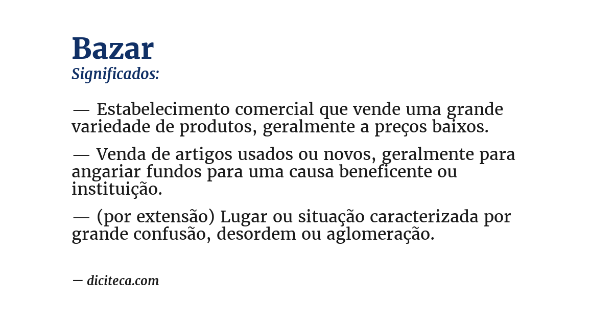 Significado de bazar