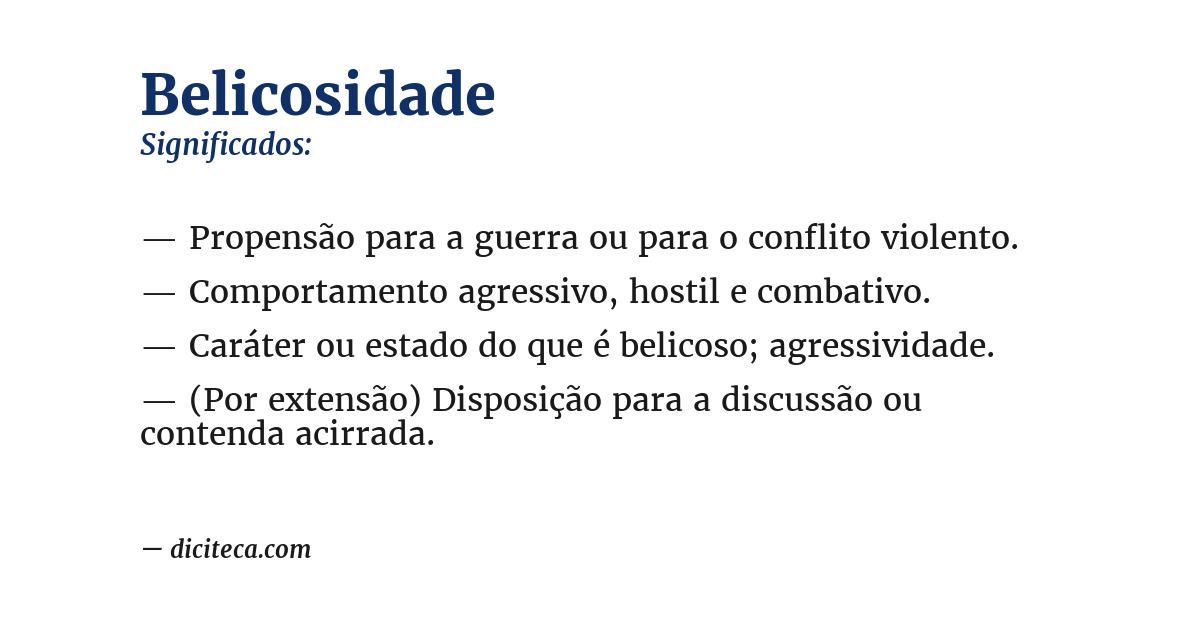 Significado de belicosidade