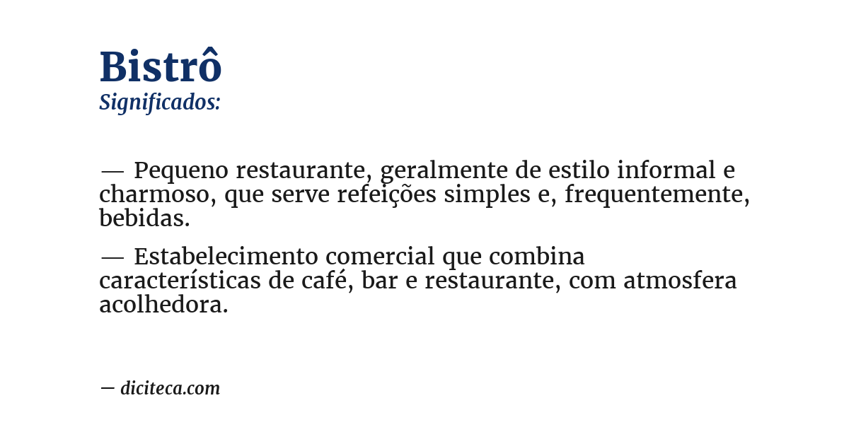 Significado de bistrô