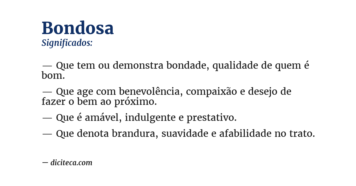 Significado de bondosa