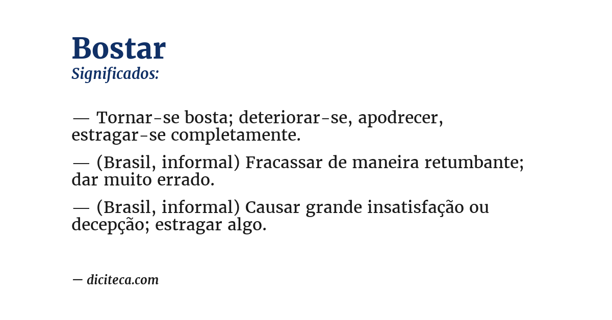 Significado de bostar