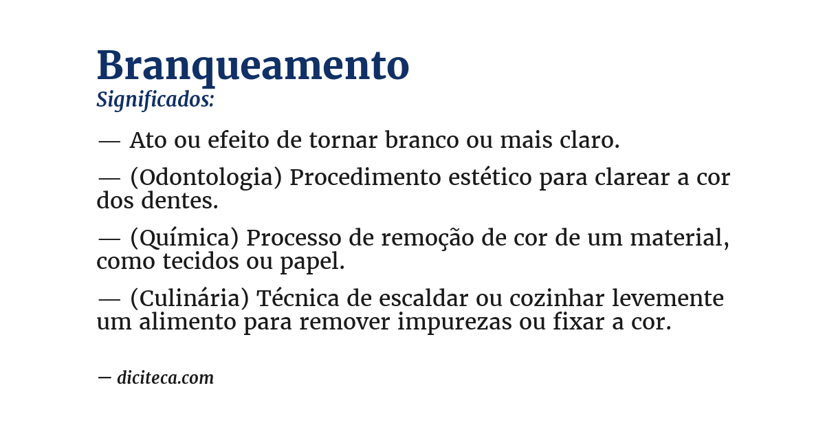 Significado de branqueamento