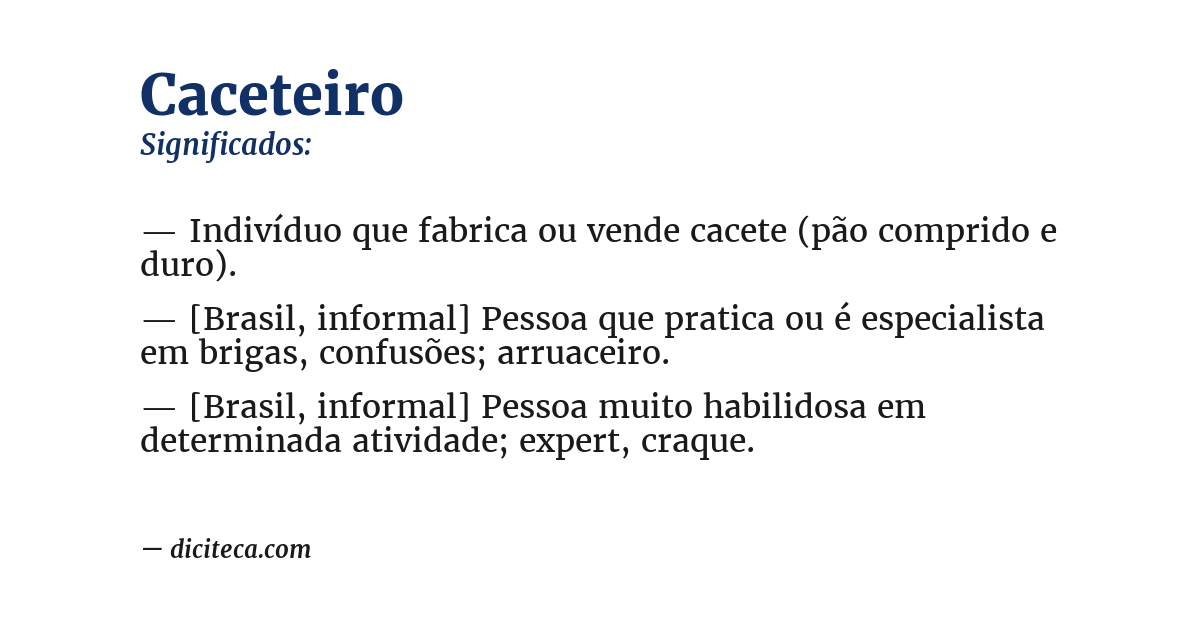 Significado de caceteiro