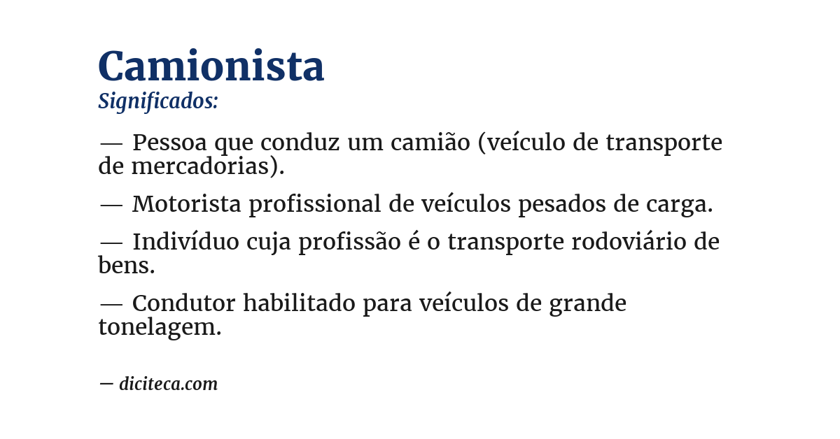 Significado de camionista