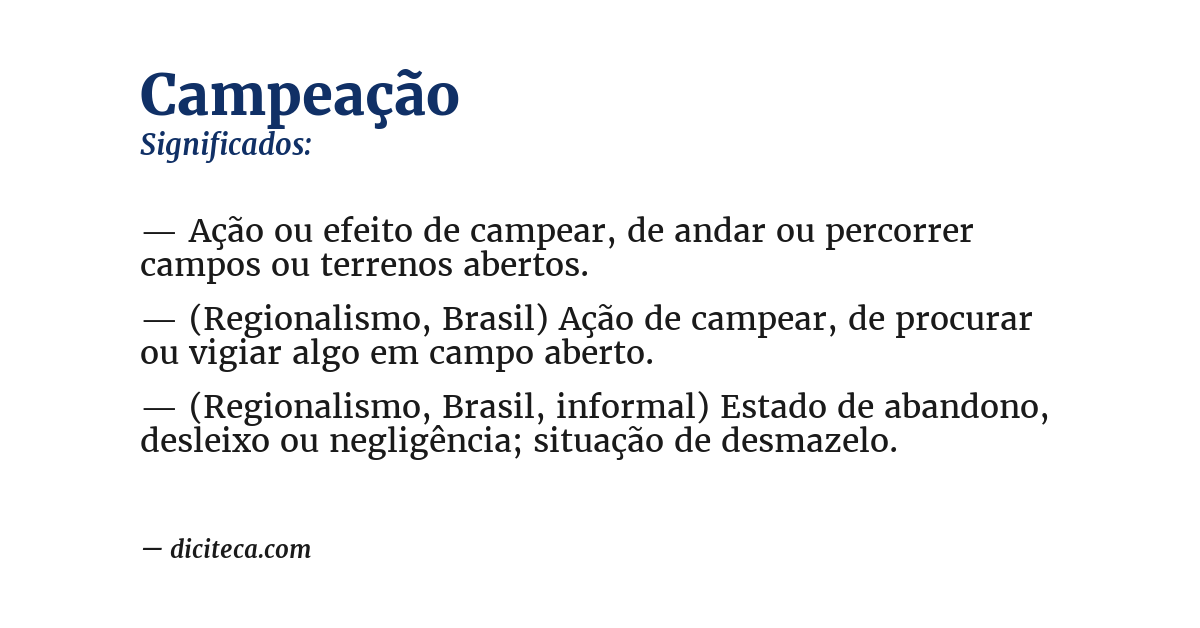Significado de campeação