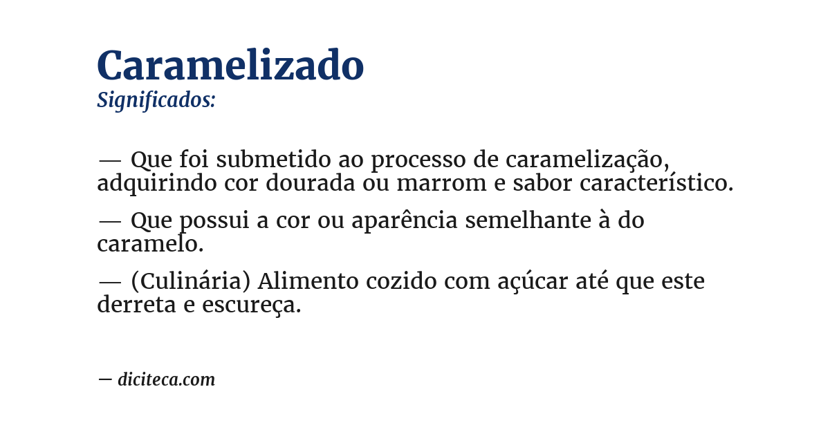 Significado de caramelizado