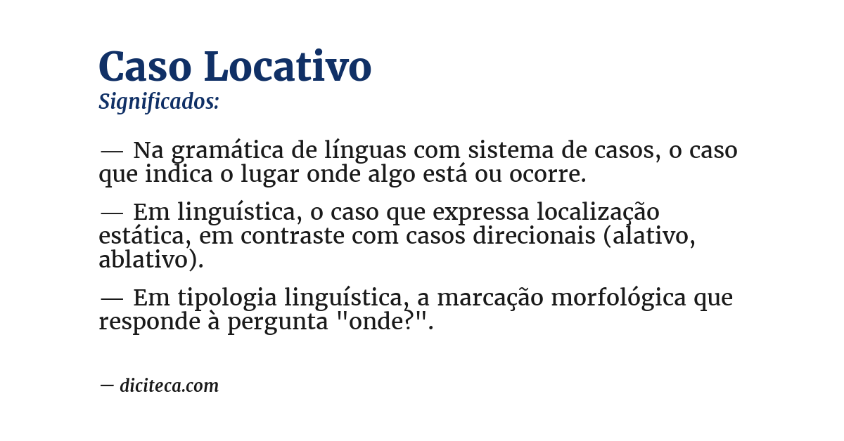 Significado de caso locativo
