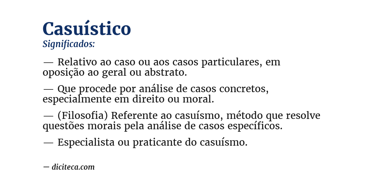 Significado de casuístico