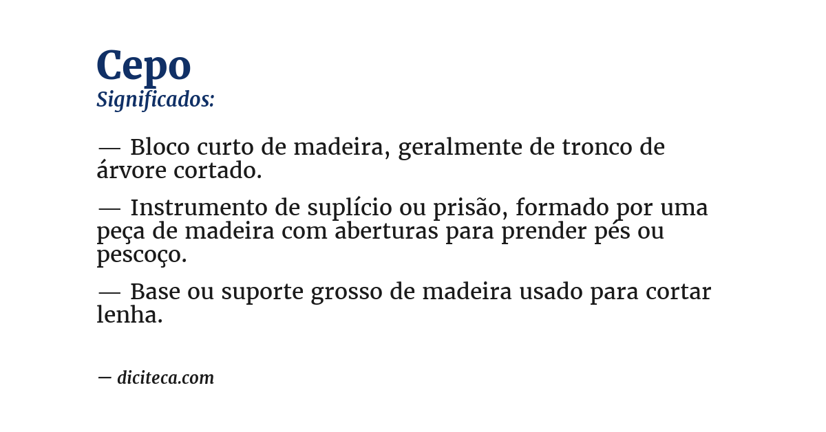 Significado de cepo