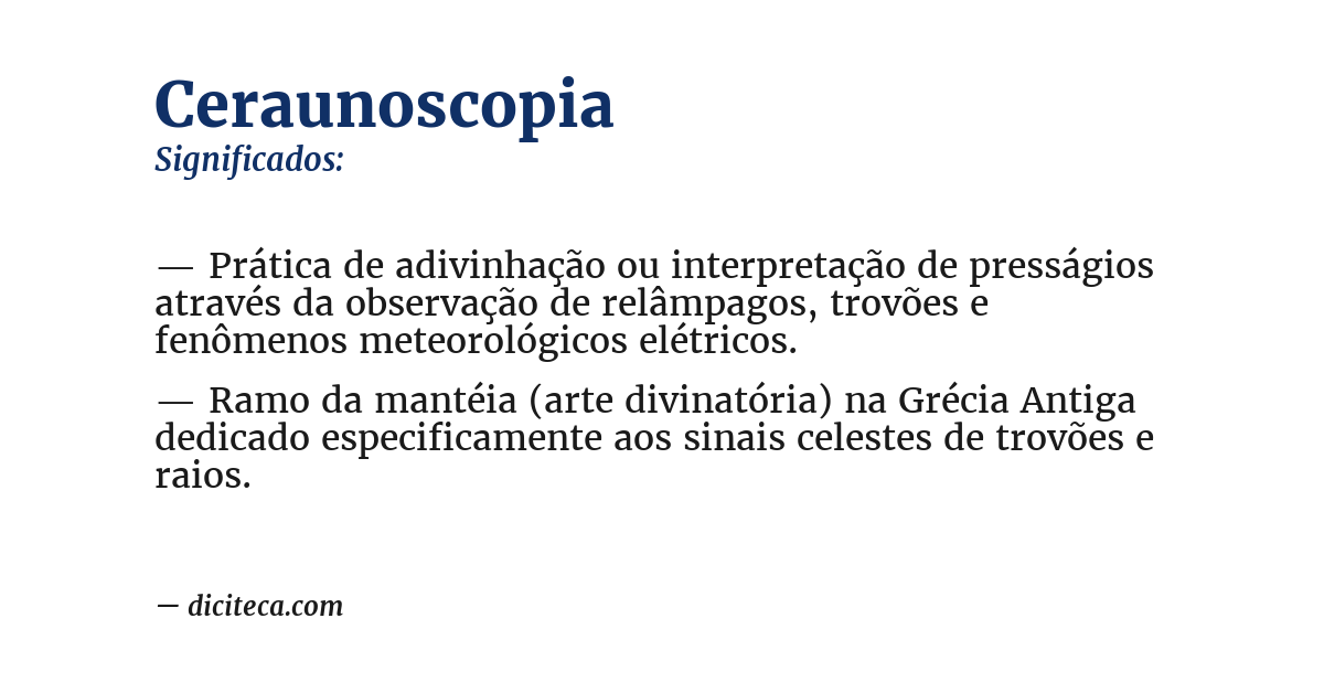 Significado de ceraunoscopia