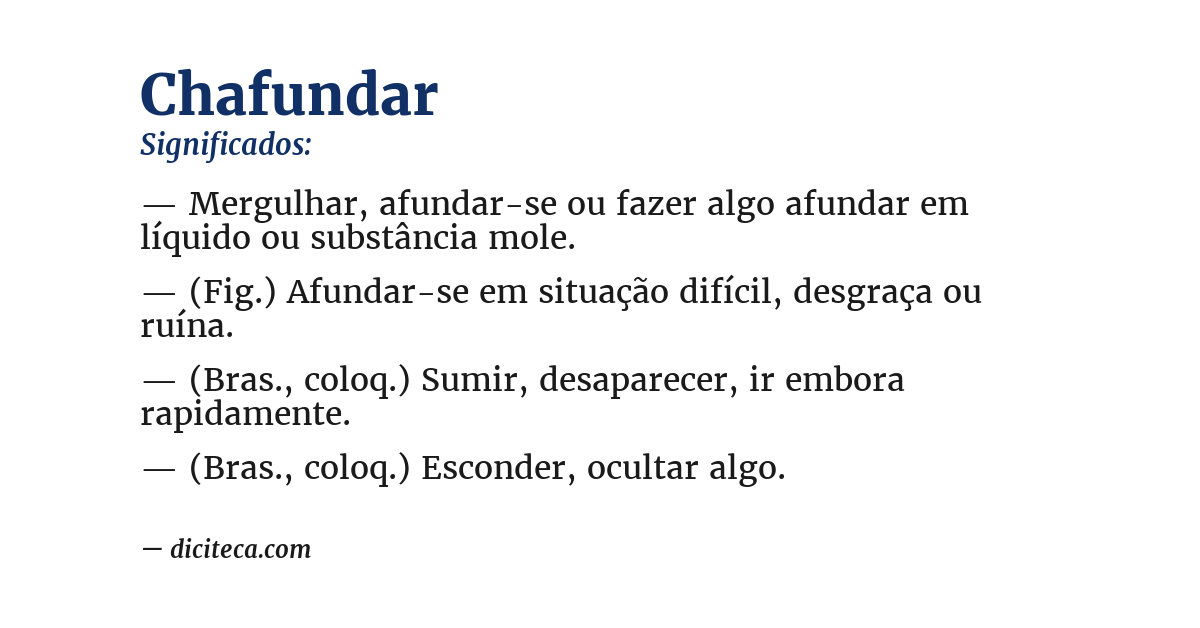 Significado de chafundar