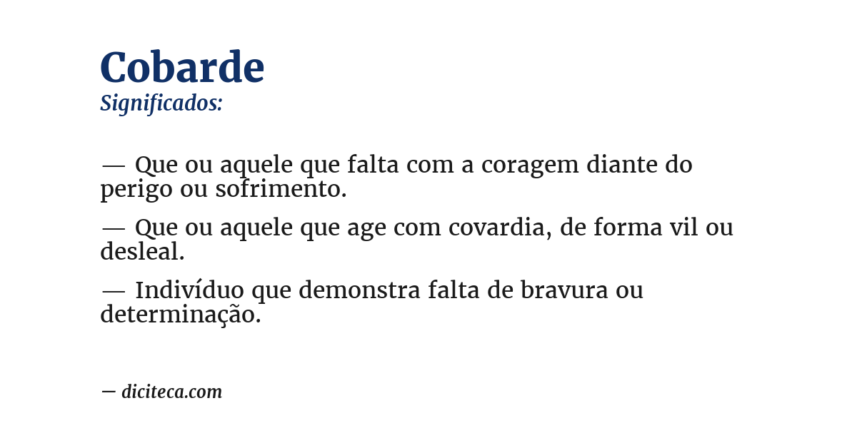 Significado de cobarde