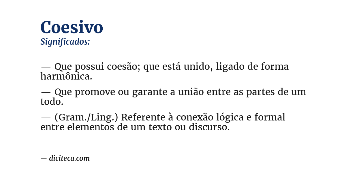 Significado de coesivo