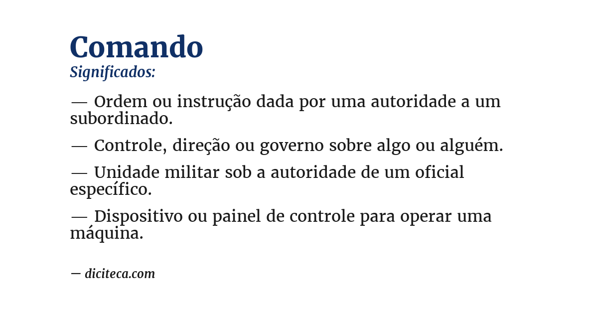 Significado de comando