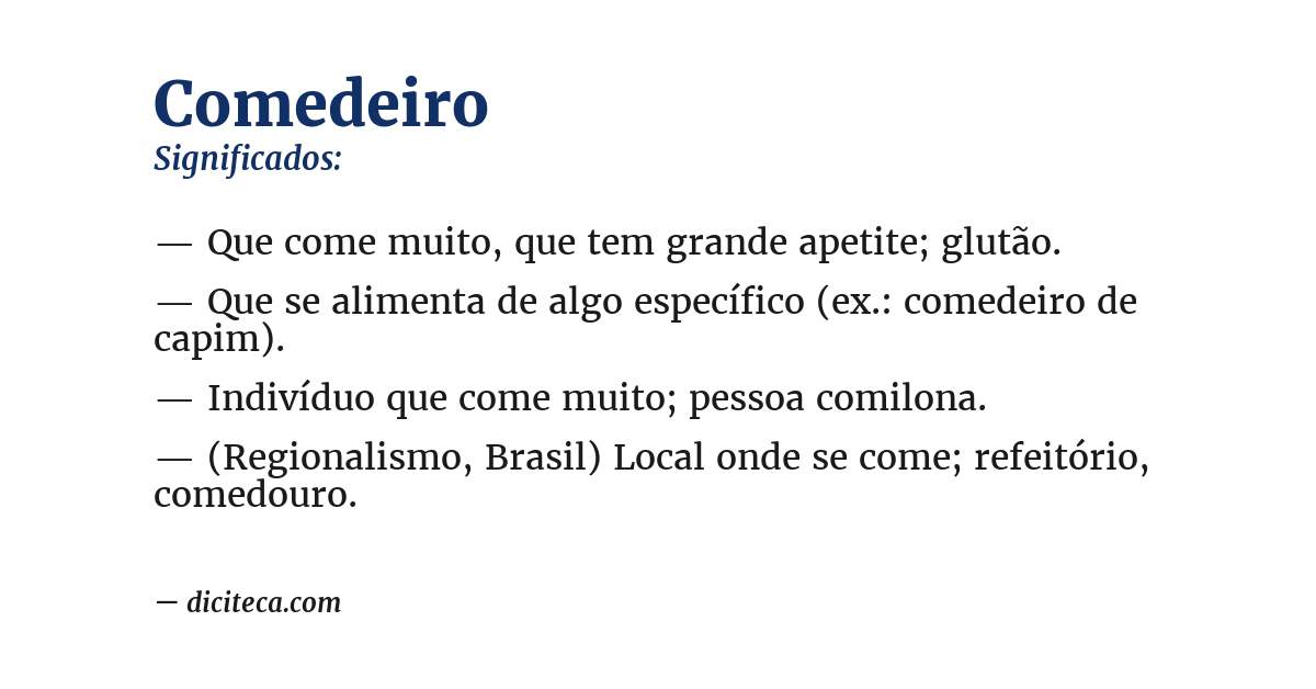 Significado de comedeiro