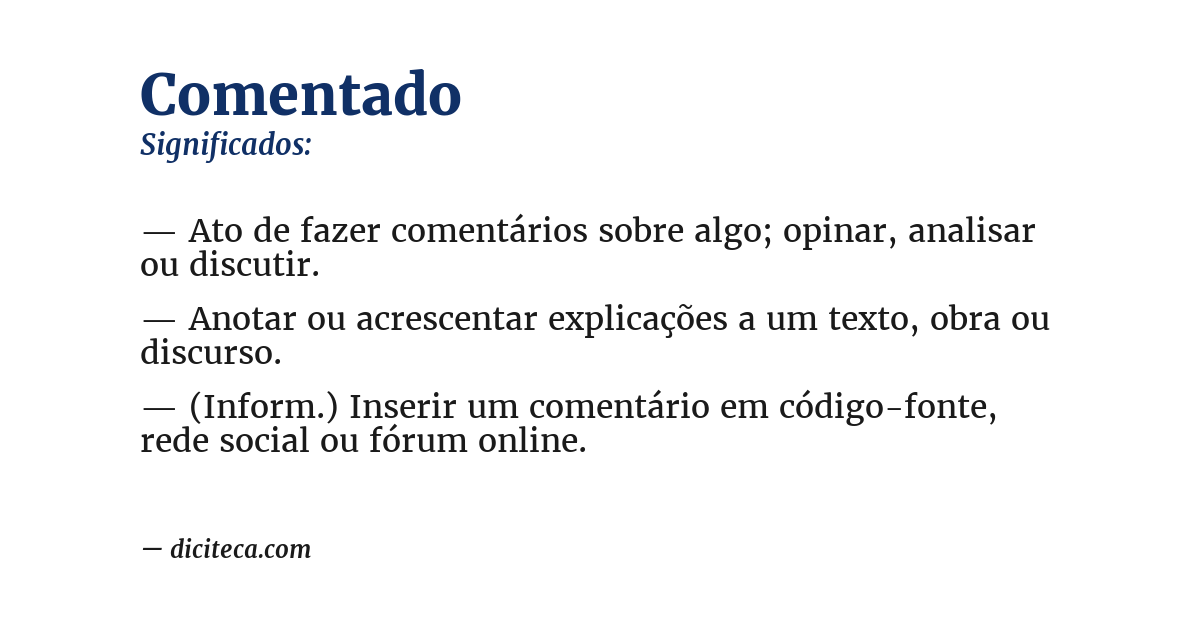 Significado de comentado