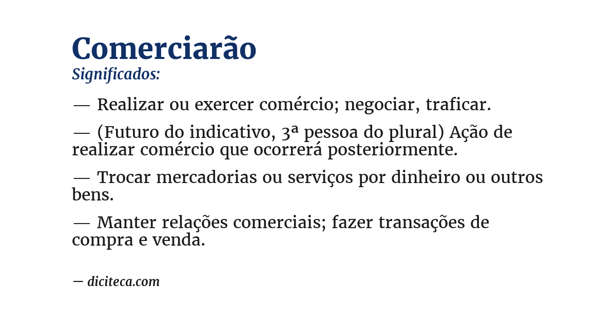 Significado de comerciarão