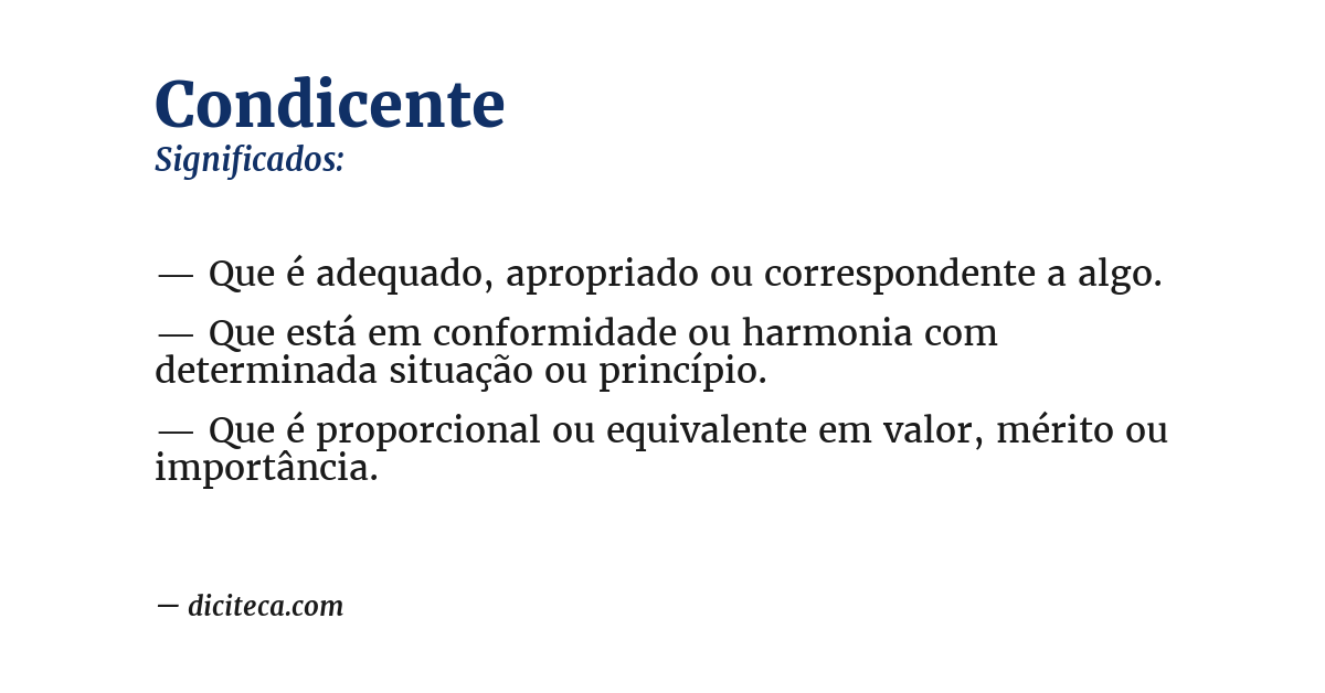 Significado de condicente
