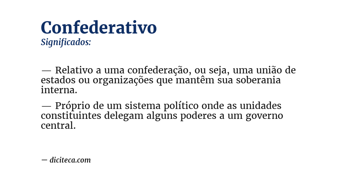 Significado de confederativo