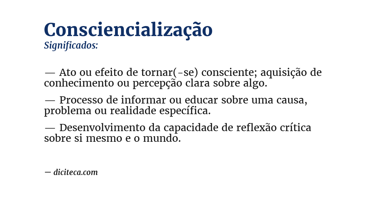 Significado de consciencialização
