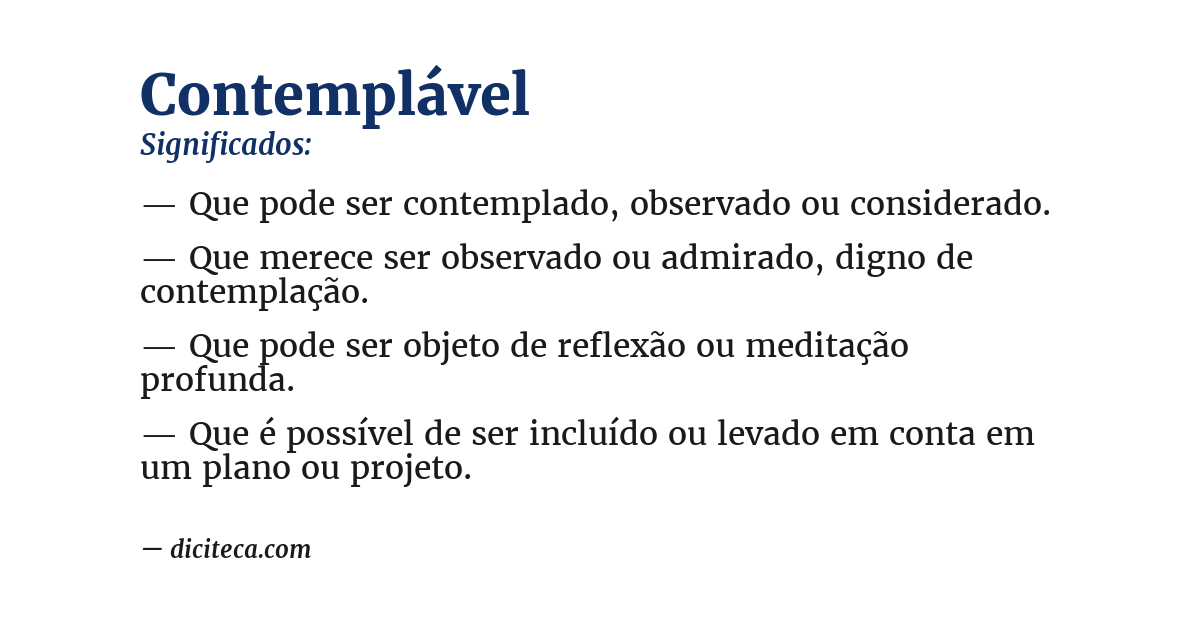 Significado de contemplável