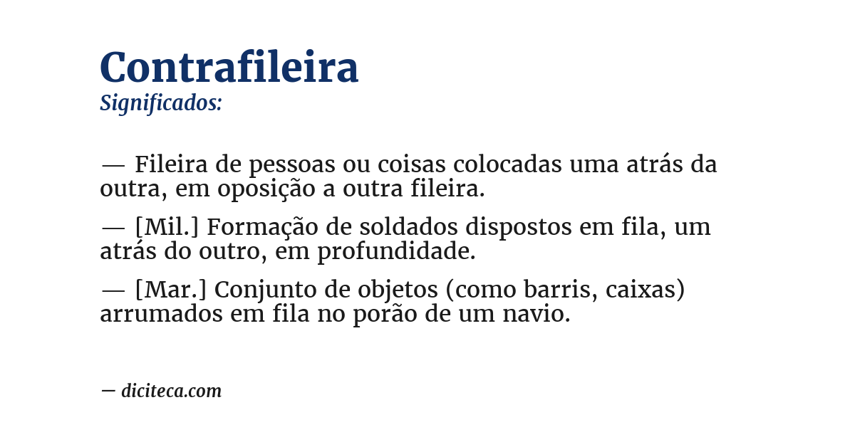 Significado de contrafileira
