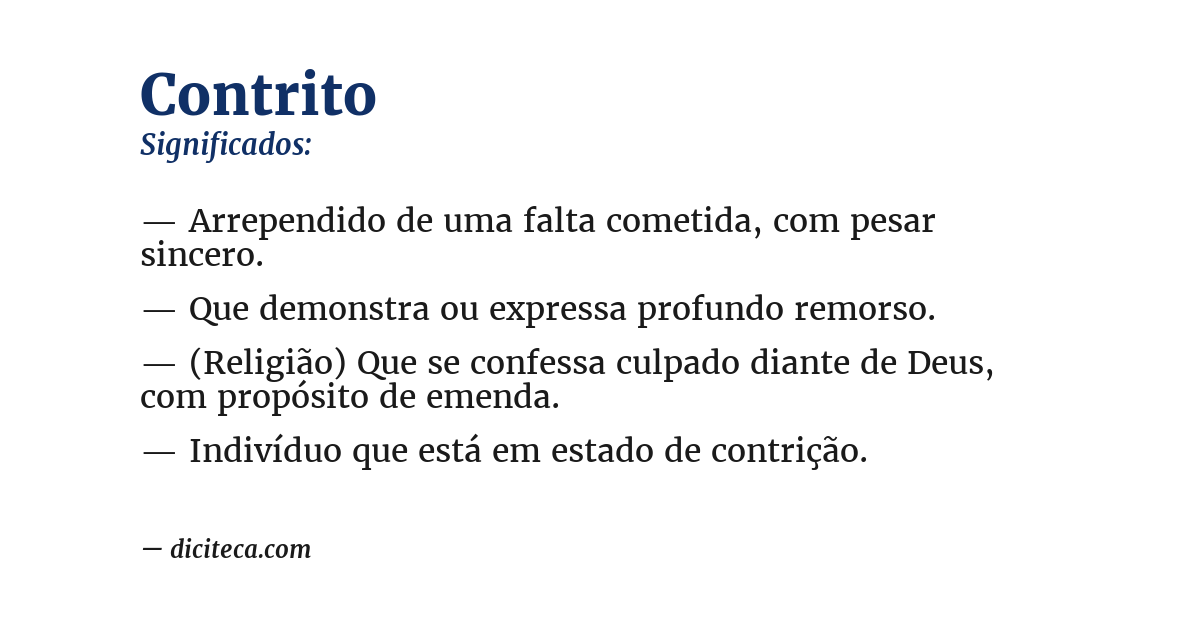 Significado de contrito