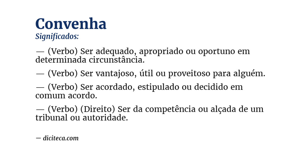 Significado de convenha