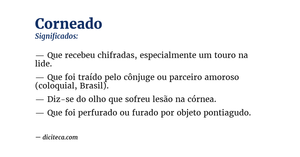 Significado de corneado
