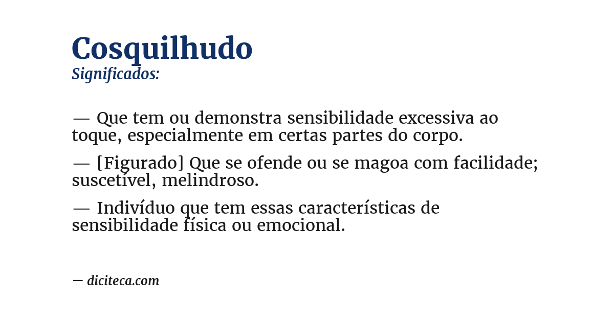 Significado de cosquilhudo