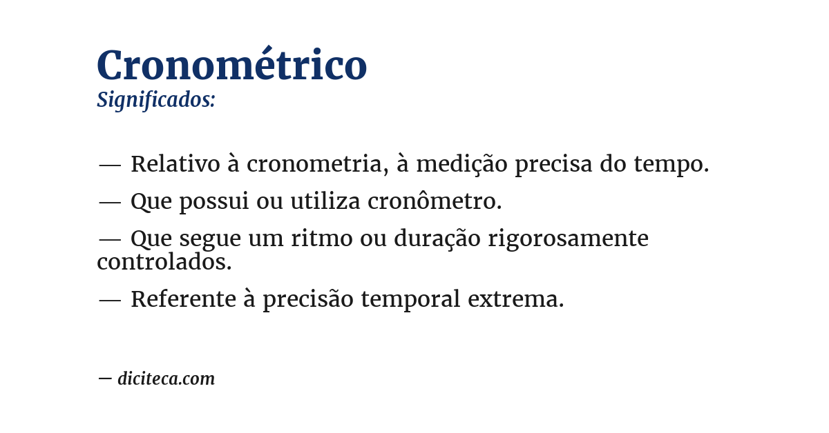 Significado de cronométrico