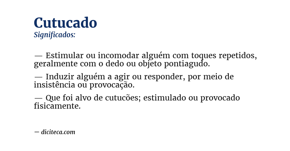 Significado de cutucado