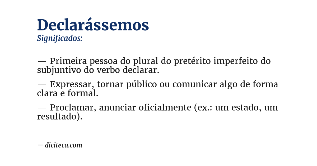 Significado de declarássemos