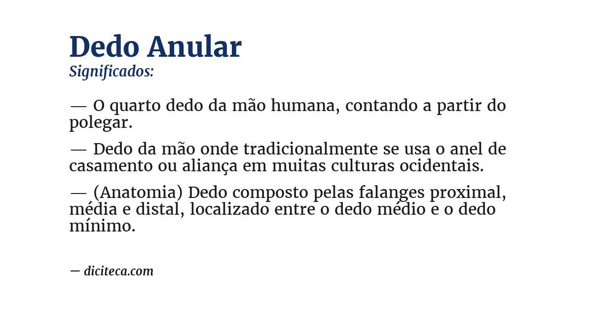 Significado de dedo anular