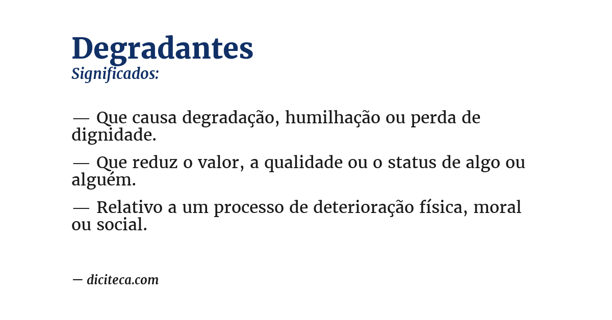 Significado de degradantes
