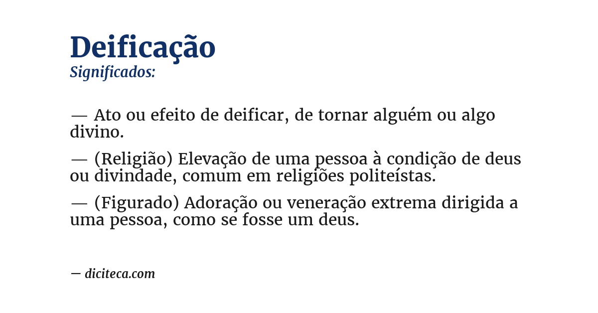 Significado de deificação