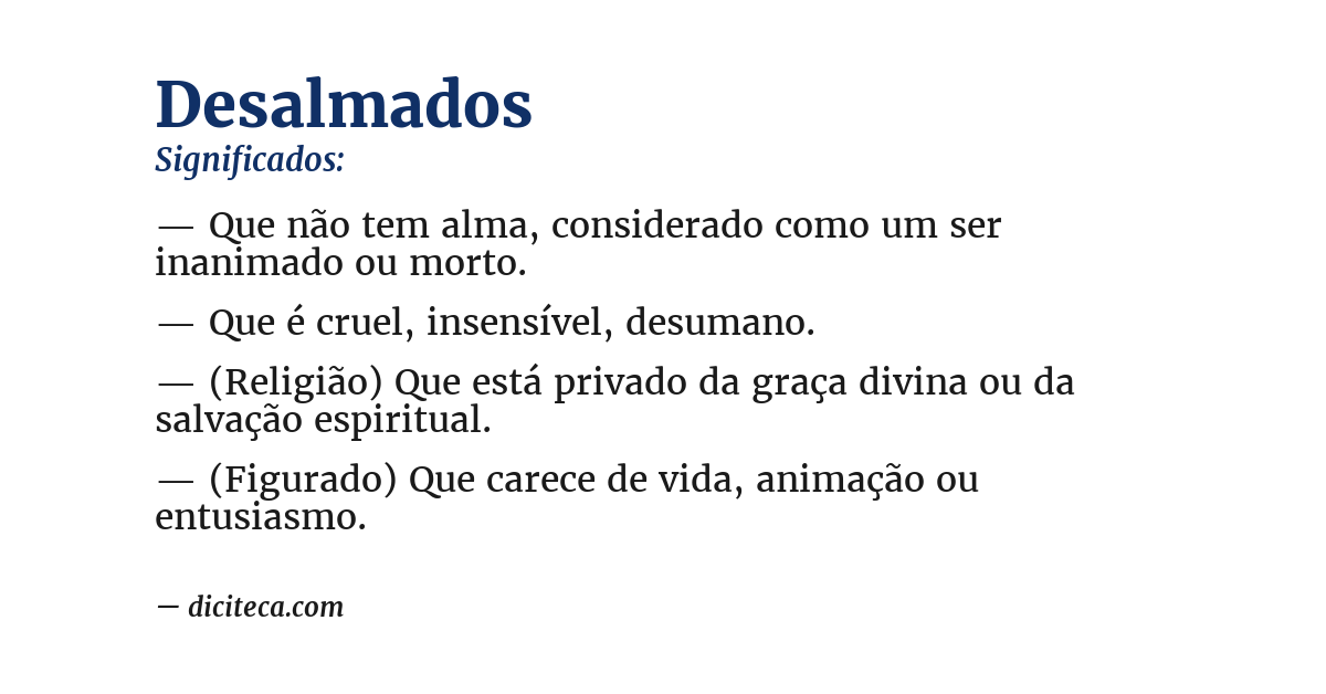Significado de desalmados