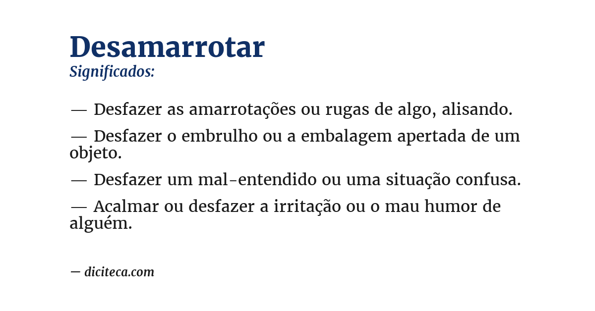 Significado de desamarrotar