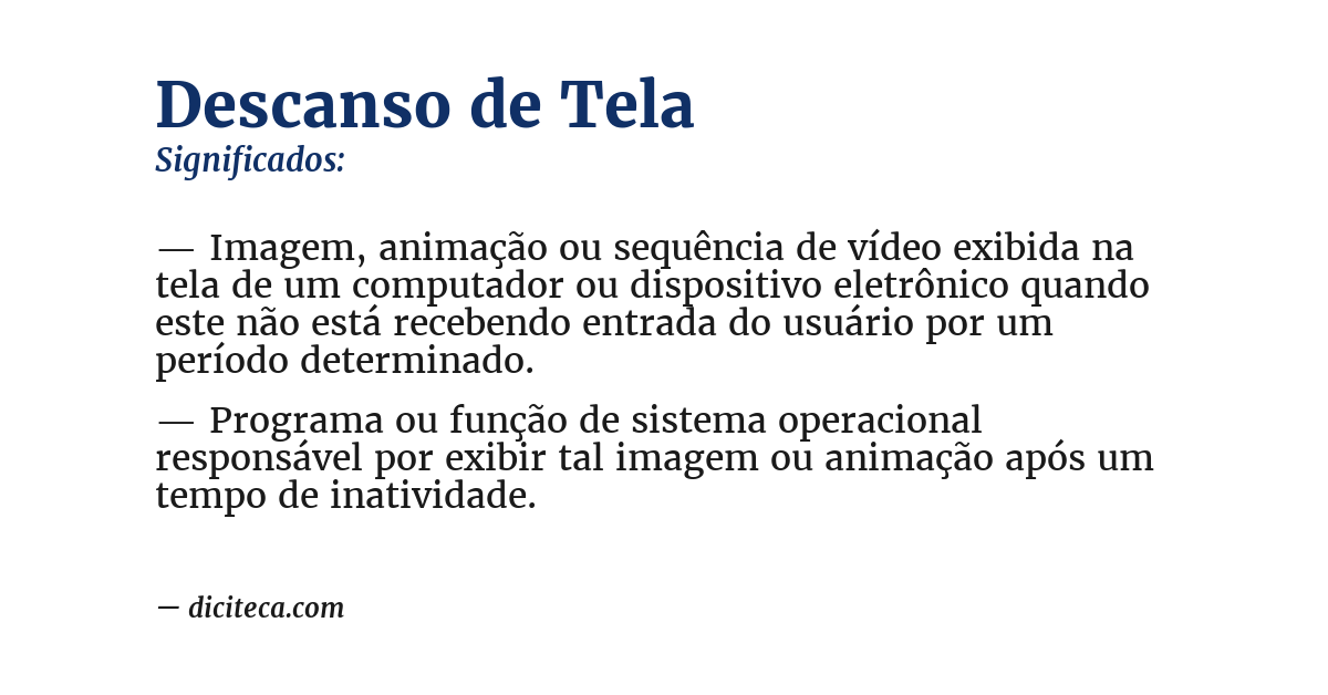 Significado de descanso de tela