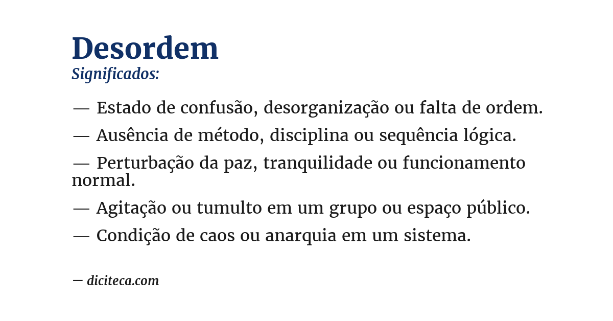 Significado de desordem