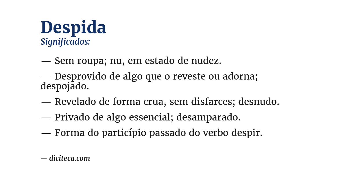 Significado de despida
