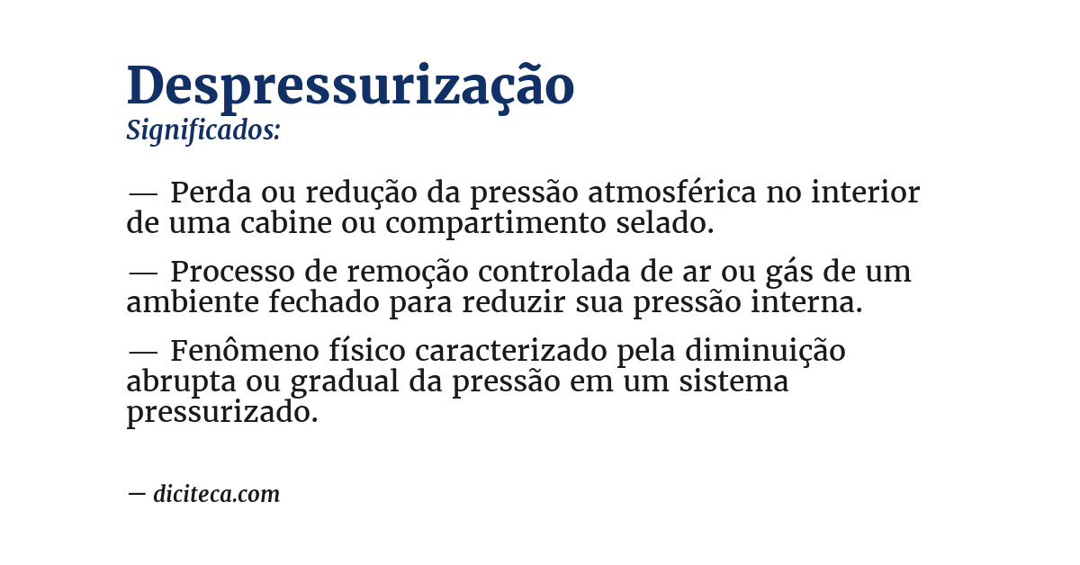 Significado de despressurização